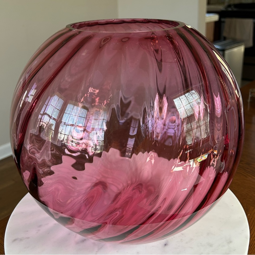 Elegant Pink Glass Vase